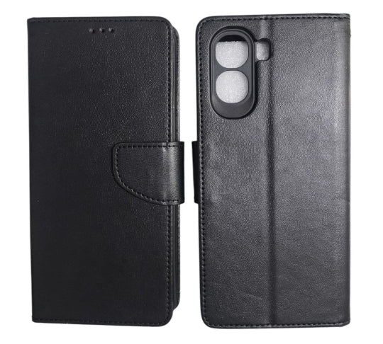 Cookover Book Case For Oppo A6X Book Stand Wallet (Black)