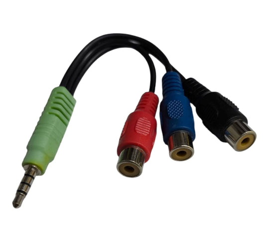 Cable 3 X Converter 3.5mm male to RCA female
