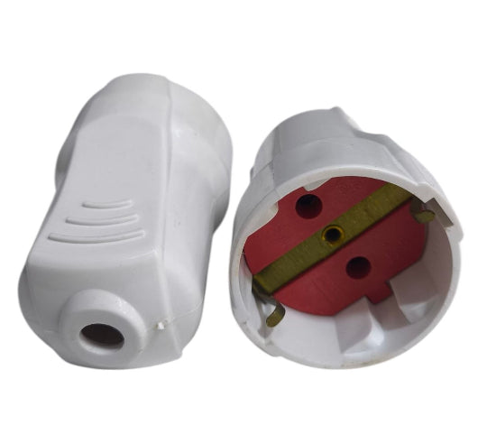 Female Schuko plug 16A 250V white