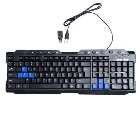 Weibo Waterproof Desktop Keyboard + USB 2.0 A Male to for PS2 Female Adapter-FC-715
