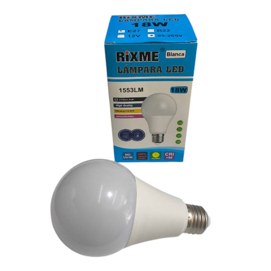 Rixme E27 Led Energy Saver Led Bulb 18W 180 Watt Equivalent Energy Saving Bulbs 1553LM Diameter 25mm Hight 14mm - White