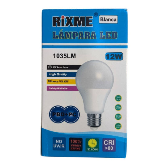 Rixme E27 Led Energy Saver Led Bulb 12W 120 Watt Equivalent Energy Saving Bulbs 1035LM - White