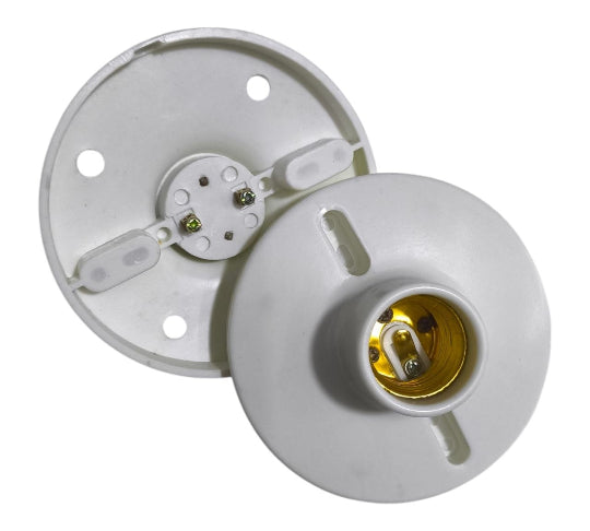 E27 Socket E27 Edison Screw Bulb Holder Light Socket Holder Wall Socket E27 White 1pc