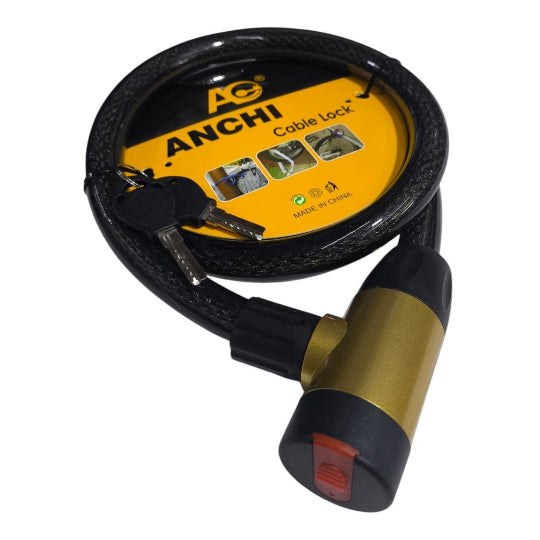 Anchi Anti-Theft 23mmx100cm Bike & bicycle Cable Lock with Keys, Anti-Theft Security Bike Lock