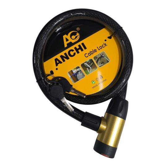 Anchi Anti-Theft 23mmx100cm Bike & bicycle Cable Lock with Keys, Anti-Theft Security Bike Lock