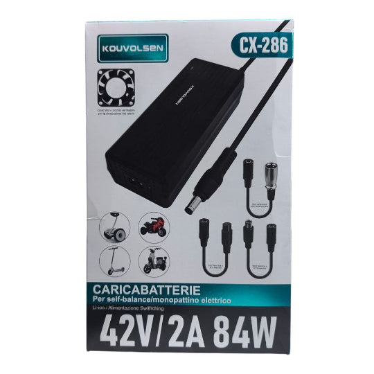 Electric Scooter Charger, kouvolsen cx-286 42v 2a (84w) lithium-ion battery charger for 36v electric scooters, and small electric mobility devices.