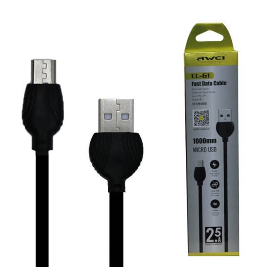 Awei Regular USB 2.0 to micro USB Cable Μαύρο 1m (CL-61)