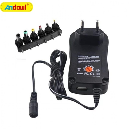 45W Andowl Q-CD16P Universal AC/DC Adapter Black