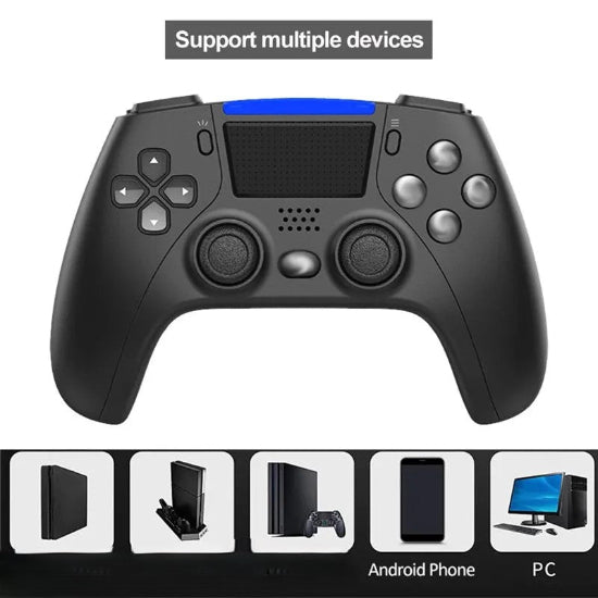 P-02 Wireless Bluetooth Controller For PS5 / PS4 Shock Joystick Gamepad Game (Black)