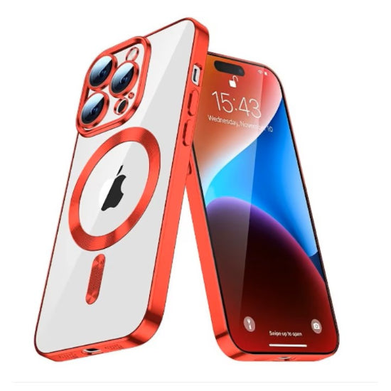 Magnetic Premium Electroplating Frame Cover Case for iPhone 15 Pro