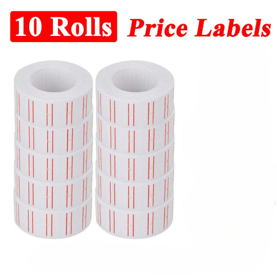 10 Rolls Price Tags Gun Labels Price Single Row White Label Gun Price Retail Price