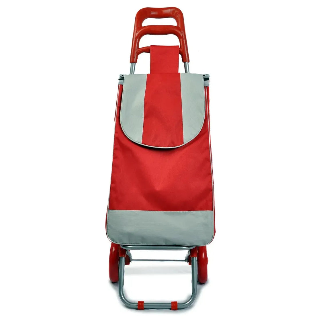 Foldable Folding Wheeled Wheels Shopping Shopper Luggage Travel Trolley Bag - Red