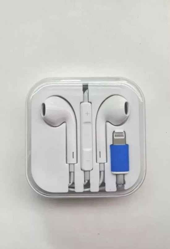 Stereo Earphones Microphone Lightning Connector White