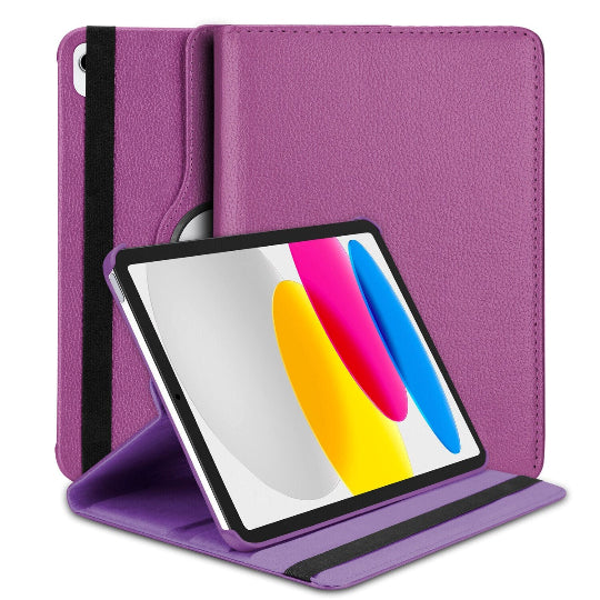 Smart Case 360° Rotating Book Cover for iPad A16 11th/10th Gen: 2025/2022 (Purple)