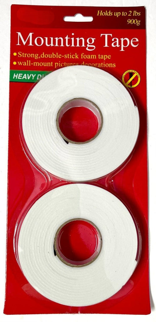 ZHIDA 2 pcs White Double Sided Foam Mounting Tape Heavy Duty Double Sided Adhesive