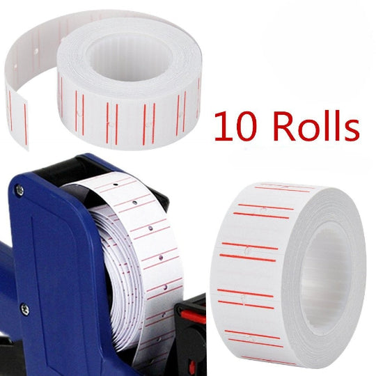 10 Rolls Price Tags Gun Labels Price Single Row White Label Gun Price Retail Price