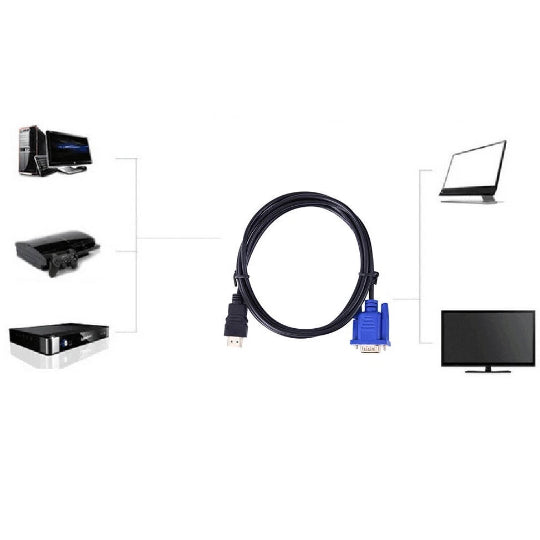 Cable HDMI Male to VGA Male 15 Pin 1080p 1.8M