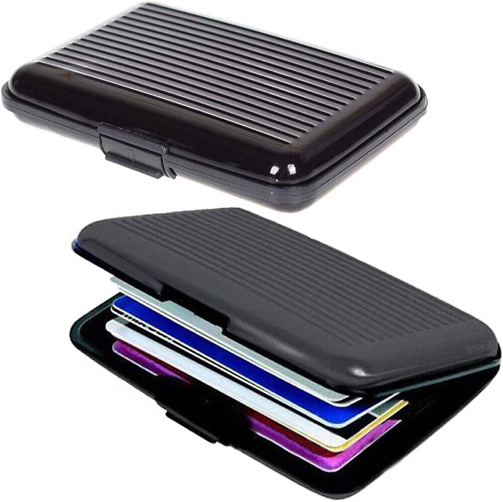 7 Slots Credit Card Holder Slim Mini RFID Blocking Credit Card Protector - Black