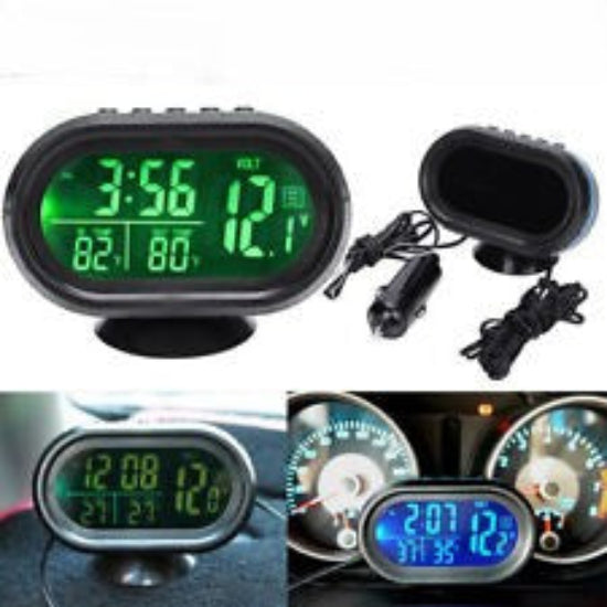 VST-7009V Digital Voltmeter / Thermometer / Car Clock 9.2×6.5×2.5cm Black/Red