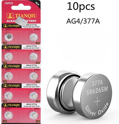 Battery Watch TianQiu Alkaline  Batteries AG4/LR626H/377A/177-1.5V 10pcs