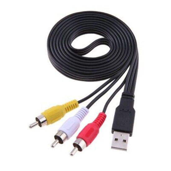 RCA To USB Audio/Video A/V Camcorder Cable For TV/PC+USB 3.0 F/F Adapter (1.5M)