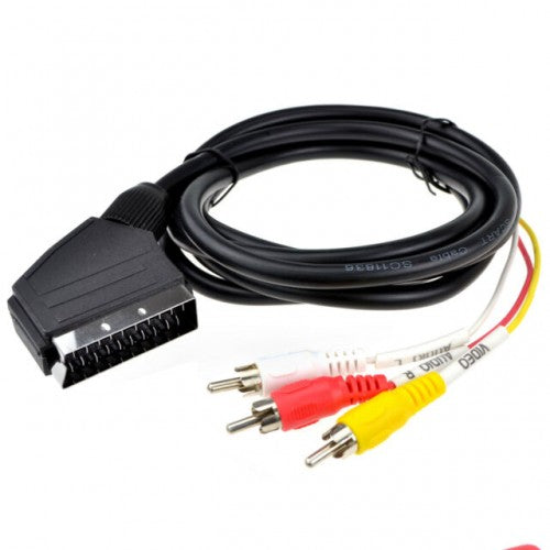 Cable Scart Male to 3x Rca Male Black 1M