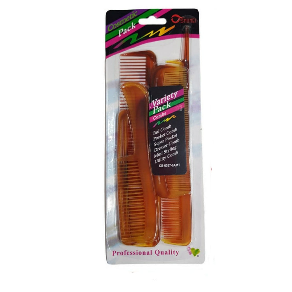 VARIETY PACK COMBS SET 6 IN 1 / HAIR COMBS PROFESSIONAL QUALITY