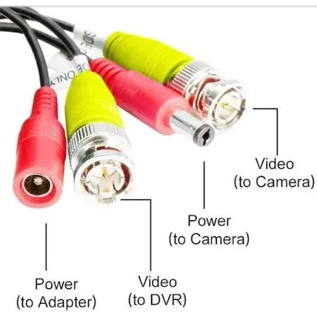 15M BNC Video + Power DC Extension Cable for CCTV Security