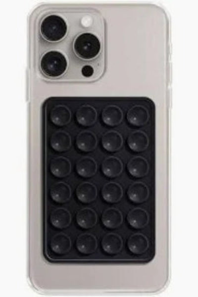 Black Rectangle Silicone Phone Support STIC Kit Anti-Slip Grip Holder