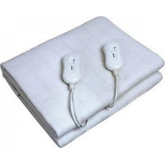 Silver Double Electric Blanket 2x60W 140×150cm White