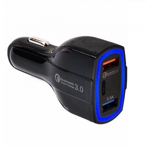 Car charger with 3 USB Type C ports 35W 7A