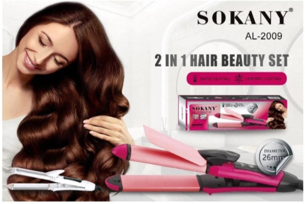2 IN 1 Hair Straightener Sokany 35W AL-2009
