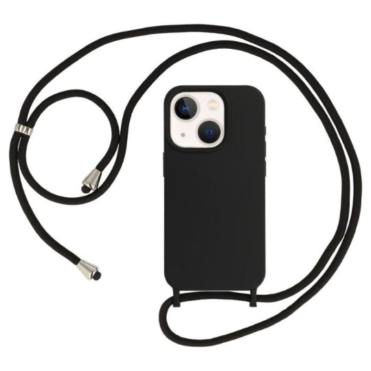 Tpu Silicone Back Cover Case Strap With Cord For iPhone 15