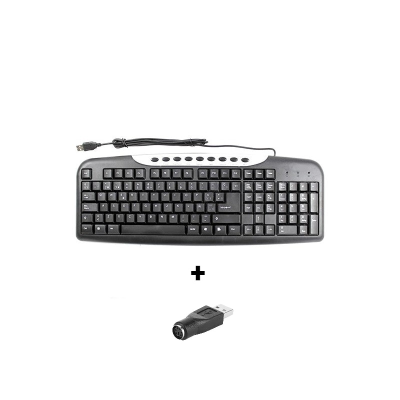 FC-535 Waterproof Keyboard + USB 2.0 A Male to for PS2 Female Adapter 