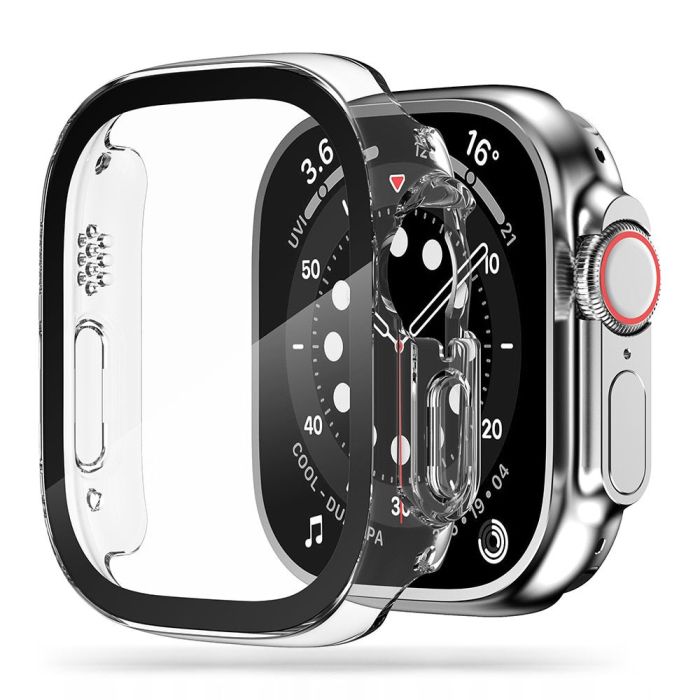 Tempered Glass Screen Protector Full Coverage With Case For Apple Watch 42mm (Clear)