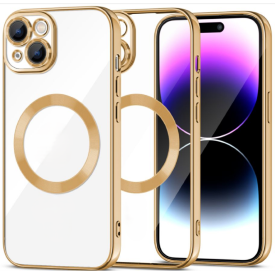 Magsafe Electroplated Transparent Case Back Cover For iPhone 13
