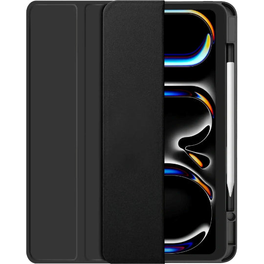 Smart Tri-fold Flip Case with Pencil Holder for iPad Pro 11 Inch M5 2025/M4 2024/ iPad Pro 11" 6th/5th Gen -Black