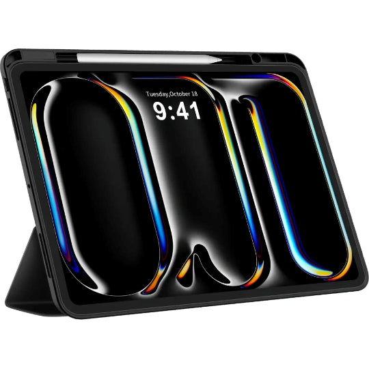 Smart Tri-fold Flip Case with Pencil Holder for iPad Pro 11 Inch M5 2025/M4 2024/ iPad Pro 11" 6th/5th Gen -Black