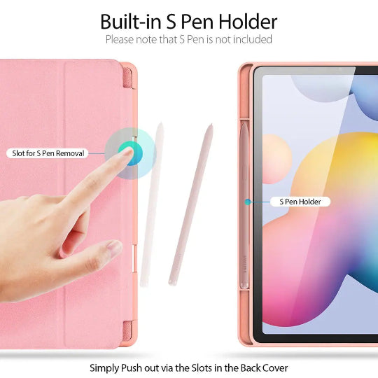teach Tri-fold Flip Book Cover Case with Pencil Holder for iPad 10.2" 9th/8th/7th Gen: 2021/2020/2019 Rose Gold