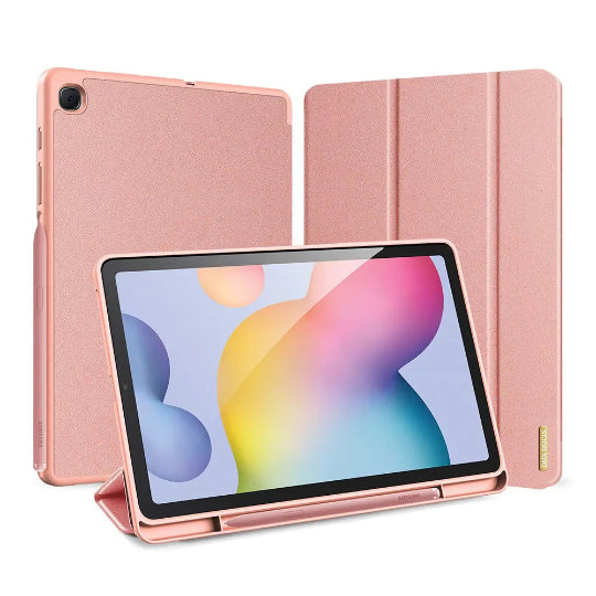 teach Tri-fold Flip Book Cover Case with Pencil Holder for iPad 10.2" 9th/8th/7th Gen: 2021/2020/2019 Rose Gold