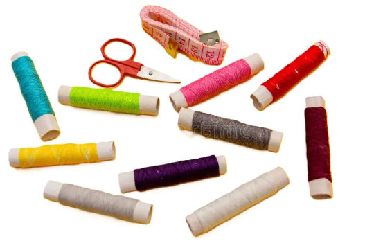 Sewing Needles - Threads in a Cylinder Set 12 Colors