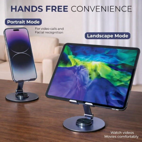 TREQA BC-T47 Folding Desktop Tablet Stand Adjustable Foldable Phone & Tablet Holder Compatible 4.7"-13"