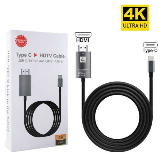 Premium Maker Type-C HDTV Cabel 4K 30Hz HDMI male - USB-C male (2m Black) A41-00161-A56-11
