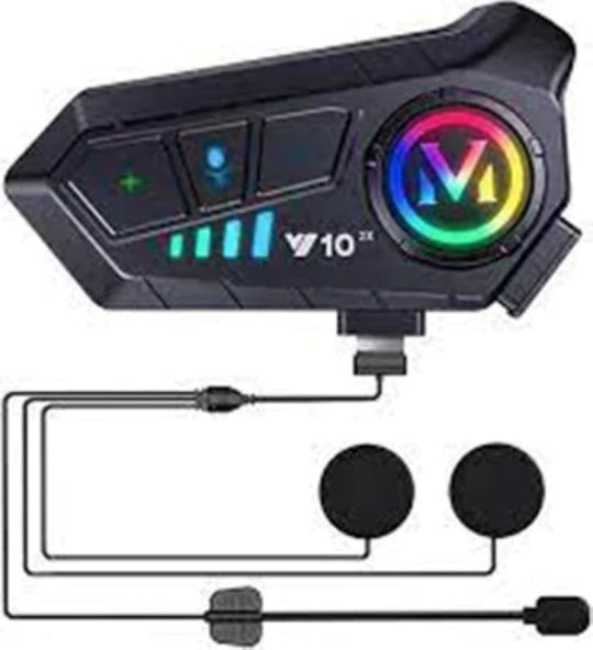 V10 2x Helmet Wireless Phone Connection for 2 People With Bluetooth In Black