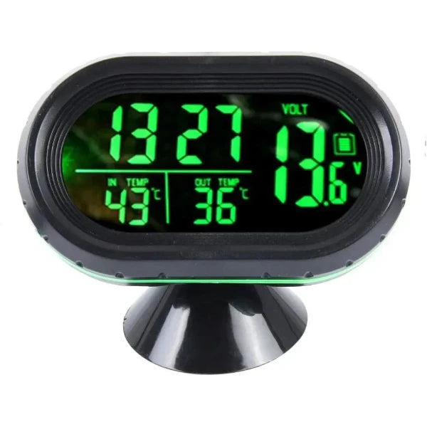 VST-7009V Digital Voltmeter / Thermometer / Car Clock 9.2×6.5×2.5cm Black/Red