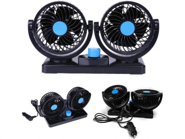 Car Fan 360' Rotatable Dual Head 2 Speed Auto Cooling Air Fan HX-T304