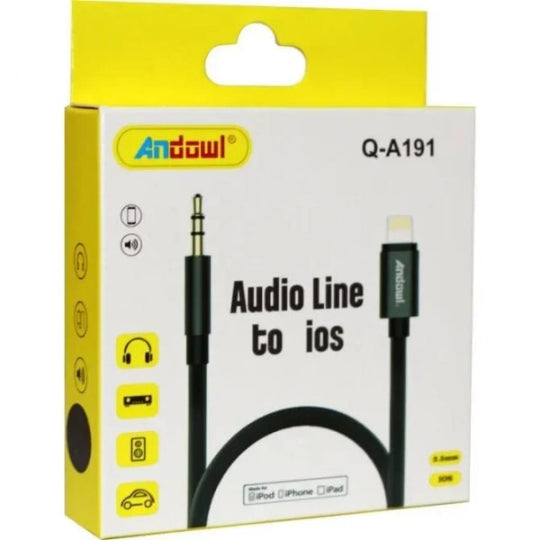 Andowl Audio Cable 3.5mm to Lightning Cable 1m Q-A191