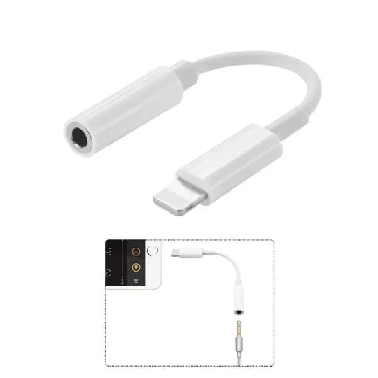 LIGHTNING TO 3.5 MM HEADPHONE JACK ADAPTER WHITE