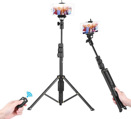 Andowl Q-L1388 Selfie Stick Mobile Tripod & Photography Tripod With Bluetooth Black