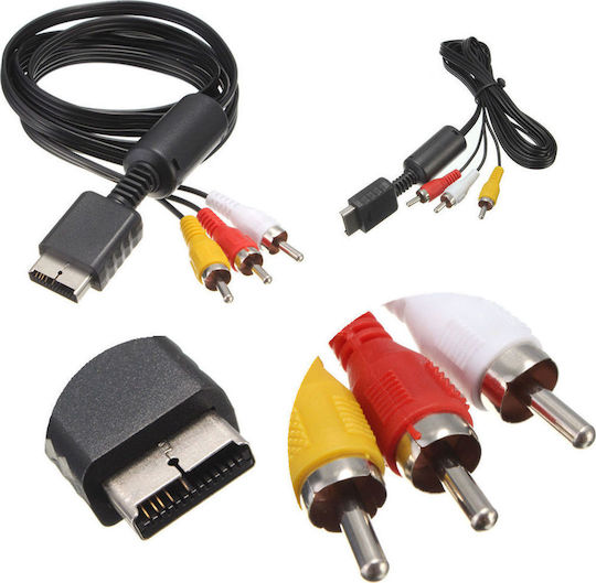 TV RCA To AV Video Cable For Sony PlayStation 1/2/3 (1.8m) (Black)